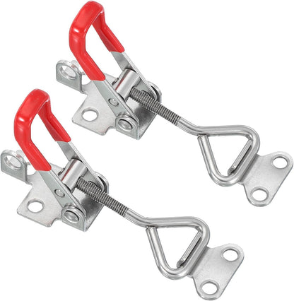 ya 26 10.21 baidi 2 Pcs Toggle Latch Clamp 4001 Stainless Steel with Hole 220Lbs ing, Silver