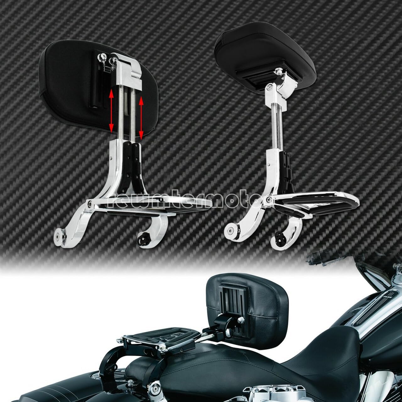 ya 6 8.24 baidi Multi-Purpose Driver & Passenger Backrest Fit for Harley Softail Fatboy 2018-20