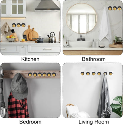 ya 26 10.21 baidi 2Pcs Towel Hooks 304 Stainless Steel Round Mounted Hanger Black Gold