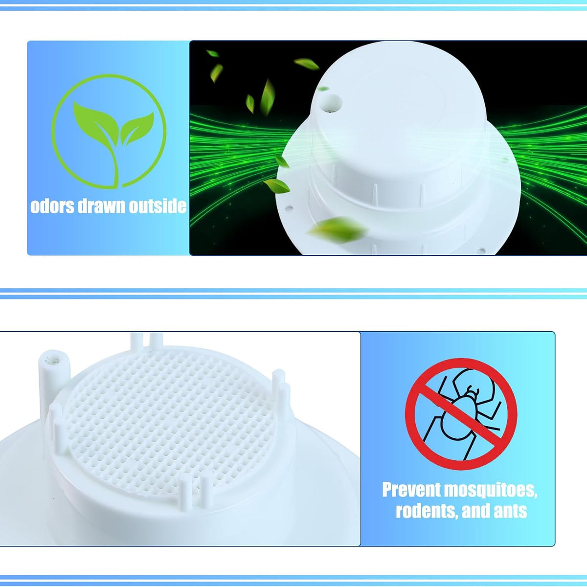 ya 10 9.16 baidi x2 RV Trailer Camper Plumbing Vent Cap Cover Anti-UV for 1 to 2 3/8 Inch Pipe