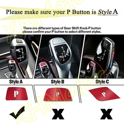 ya 4 8.24 baidi Red Gear Shift knob Lever Parking P Button Trim Cover for BMW 3 4 5 7 Series X3