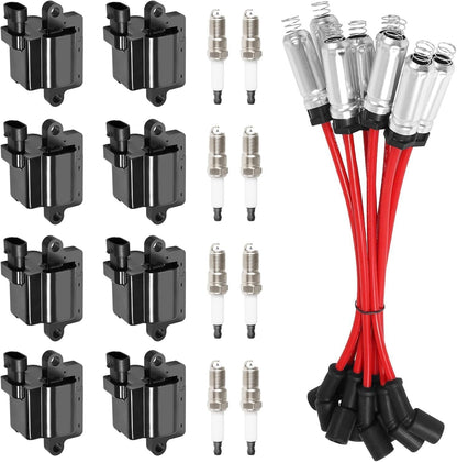 ya 9 10.24 8 Perfor for MAN ce Ignition Coil UF262&Wire Set&Spark Plug for Chevy for GMC for Sierra for Yukon