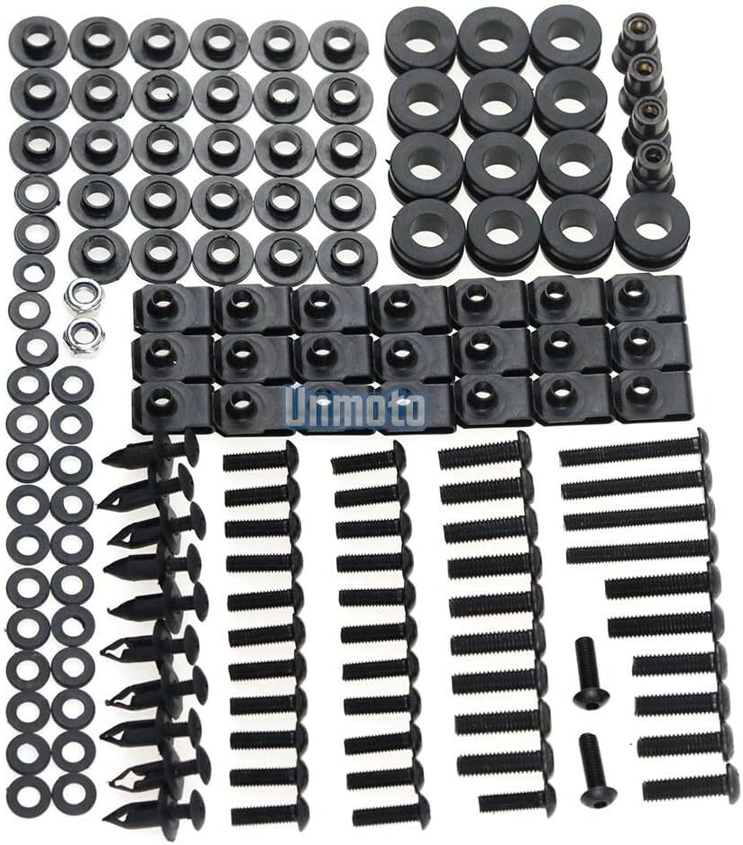 ya 23 10.7 baidi Black Fairing Bolt Kit body screws Clips for Yamaha YZF R6 2003-2005 R6S 06-09