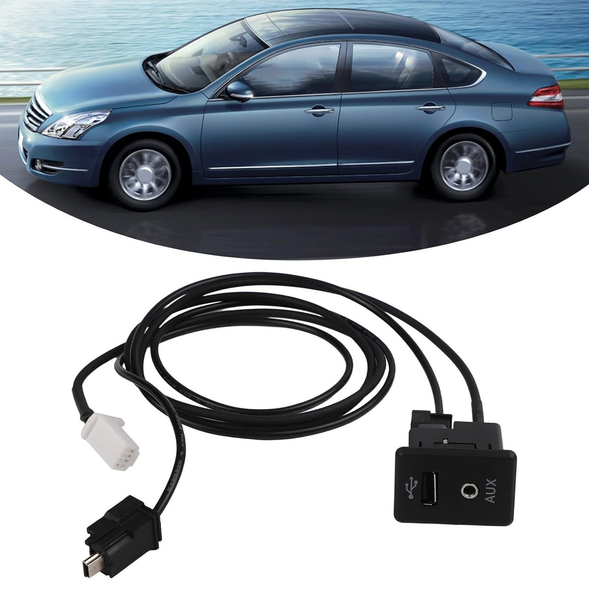 ya 23 10.7 baidi AUX Interface Cable for for Nissan 2013 2019 with USB Extension for Convenience