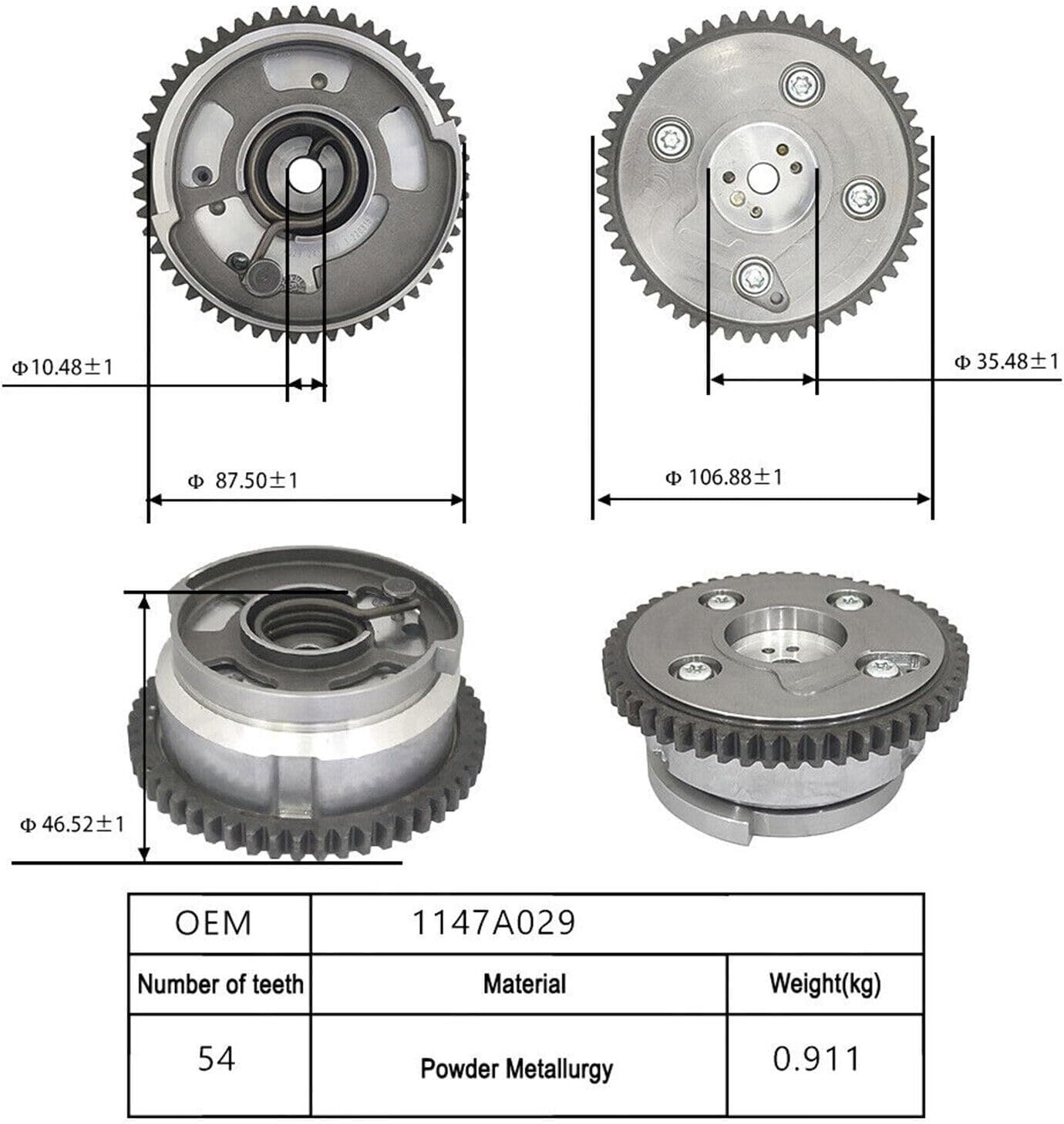 ya 8 8.24 baidi Engine timing camshaft cam gear for Mitsubishi Outlander 2.4L 1147A029