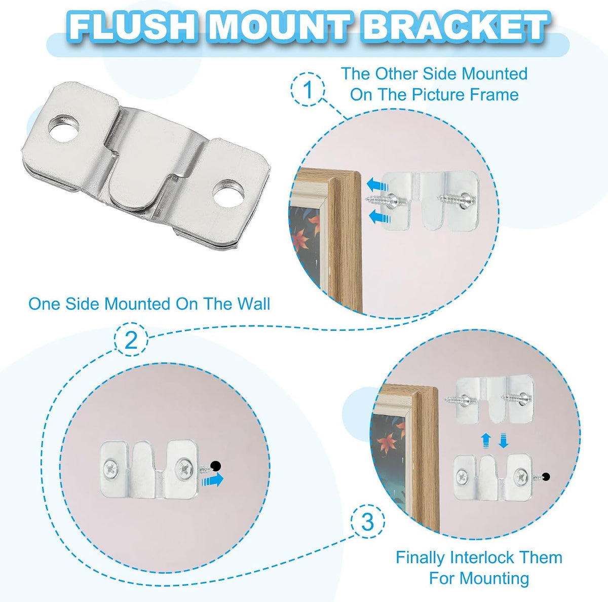 ya 26 10.21 baidi Flush Mount Bracket, 20 Pcs Iron 44x19 mm / 1.73x0.74 inch