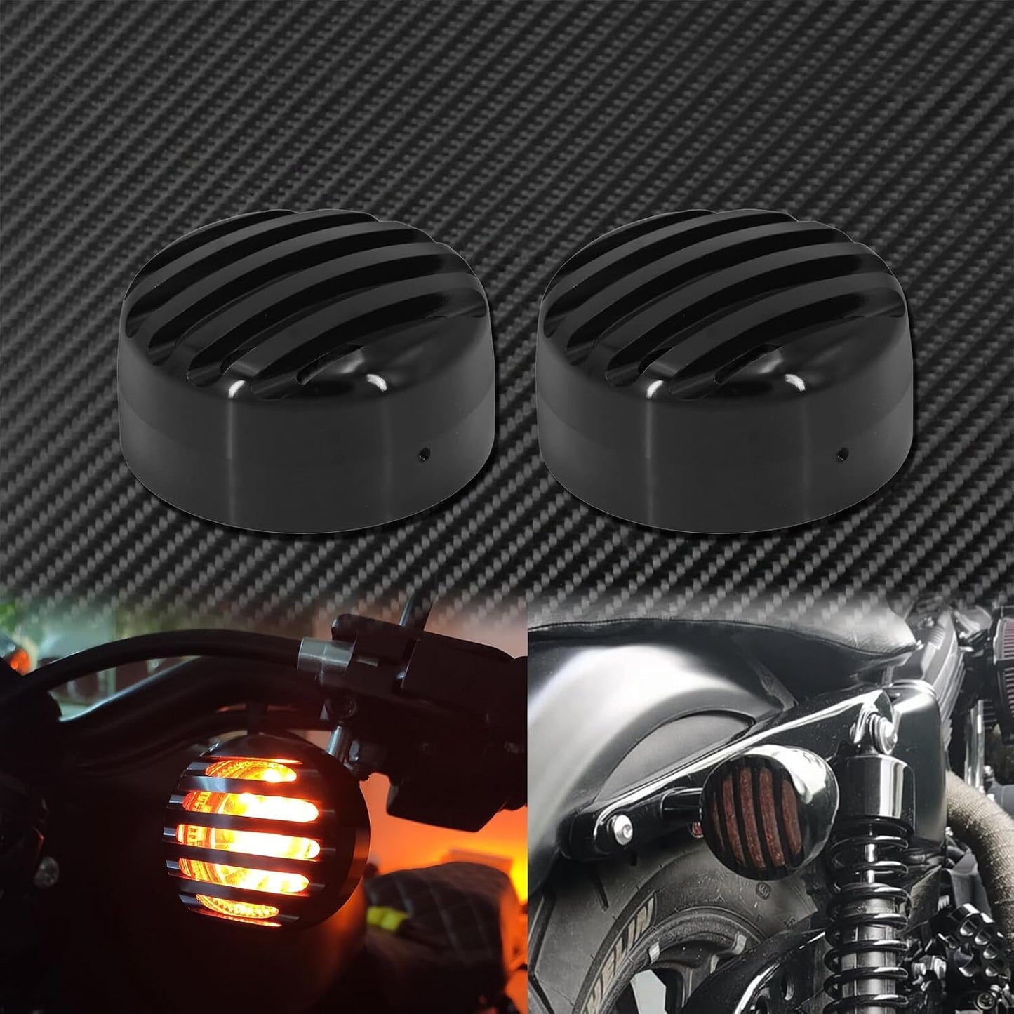 ya 2 8.15 Motorcycle Black Front Turn Signal Grill Cover Fit for Harley Sportster 1992-20
