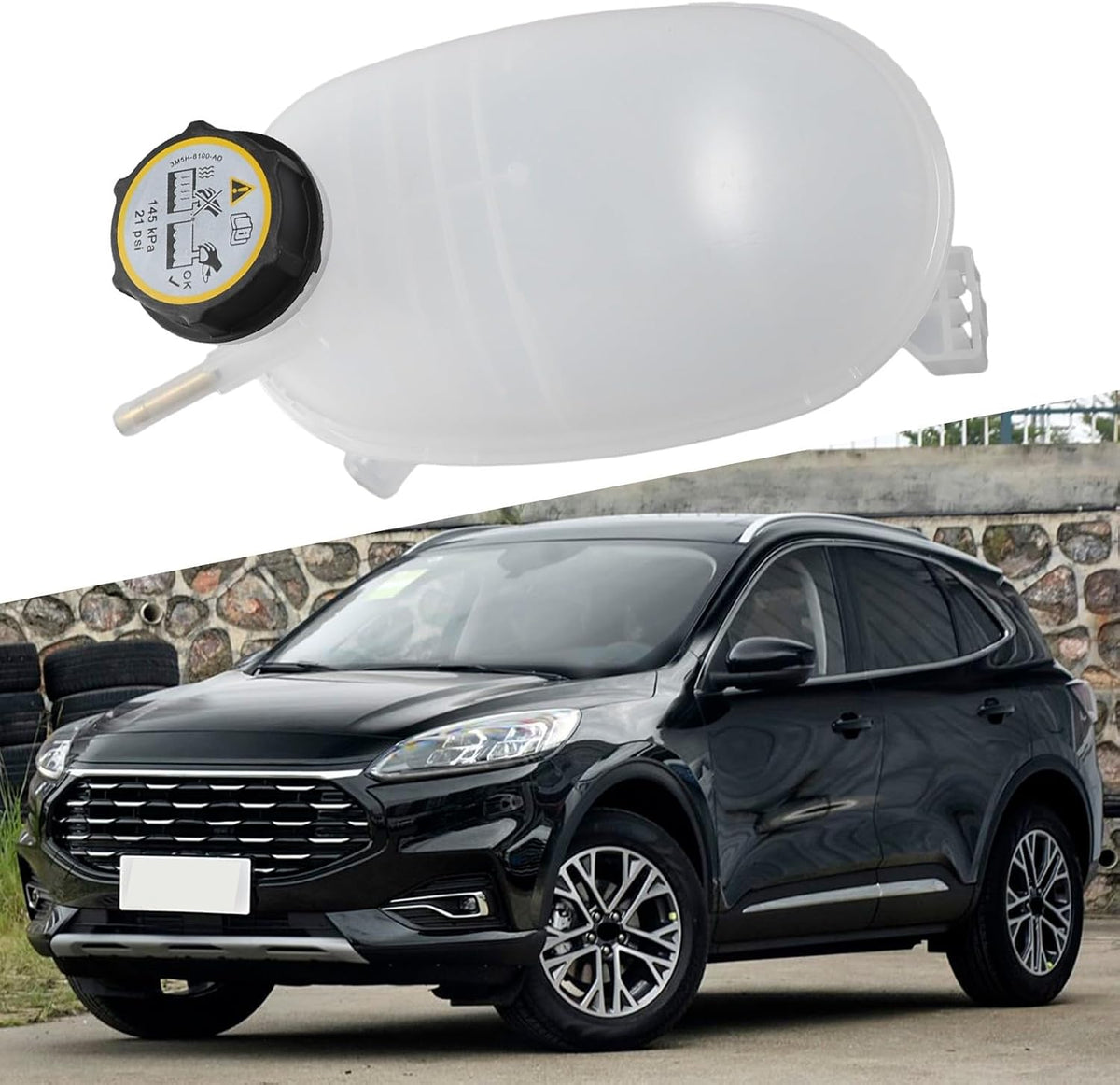 ya 10 9.16 baidi Engine Coolant Reservoir Expansion Tank With Cap for for Ford Escape 2017-19