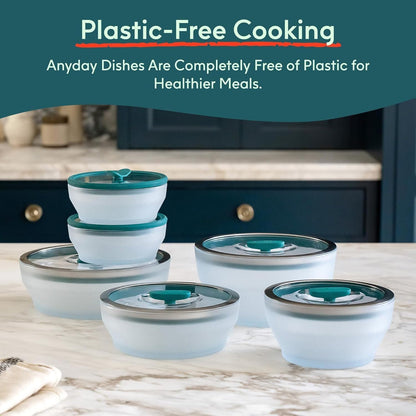 ya 14 9.20 baidi Microwave Tray, 2-Piece Set of Lar Deep Glass Stora Containers with Lids-1