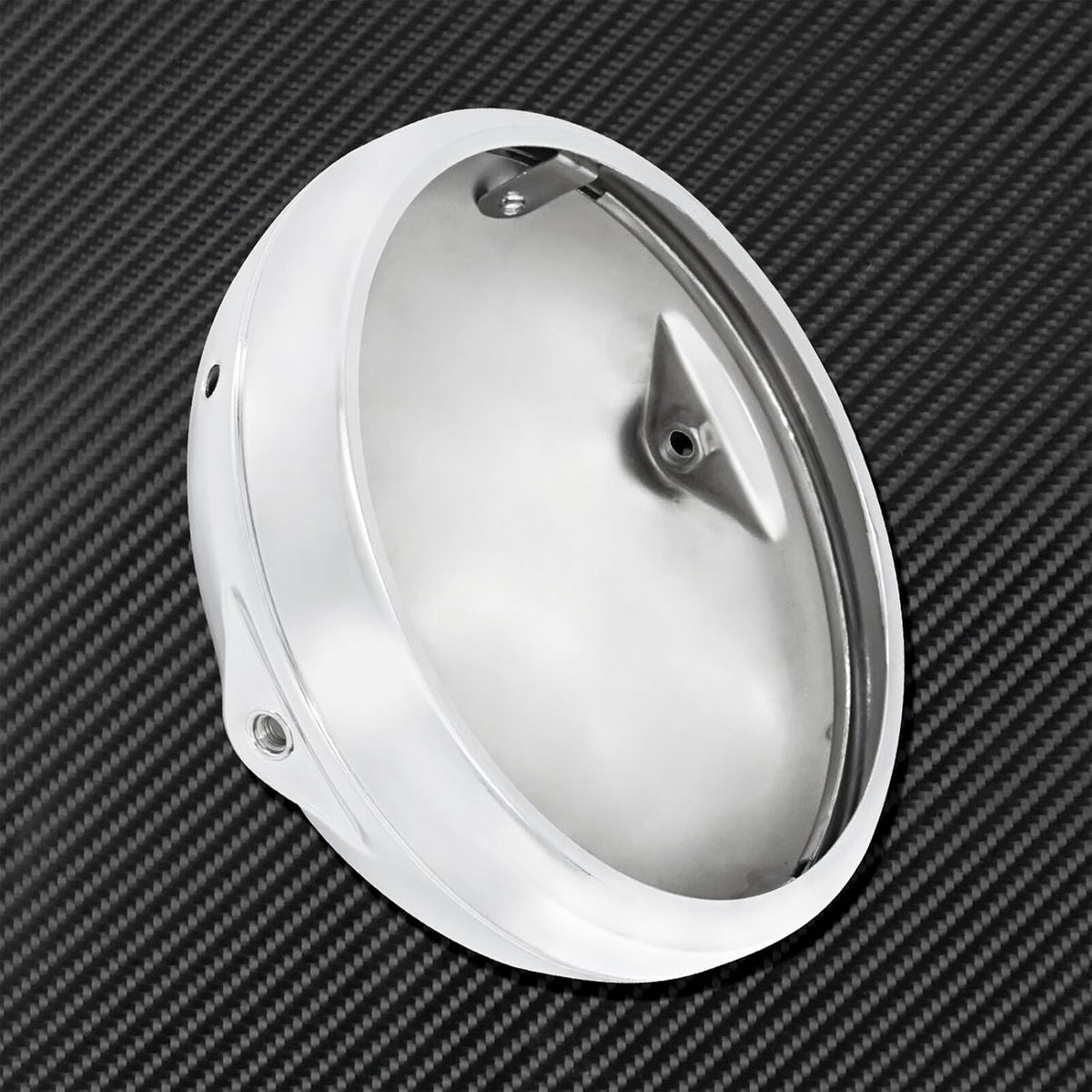 ya 6 8.14 7'' Chrome Headlight Housing Cover Light Bulb Bucket Shell Fit for Harley Dyna