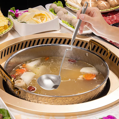 ya 14 9.20 baidi Stainless Steel Oil Filter Spoon Soup Scoop Colander Hot Pot Soup Ladle-1