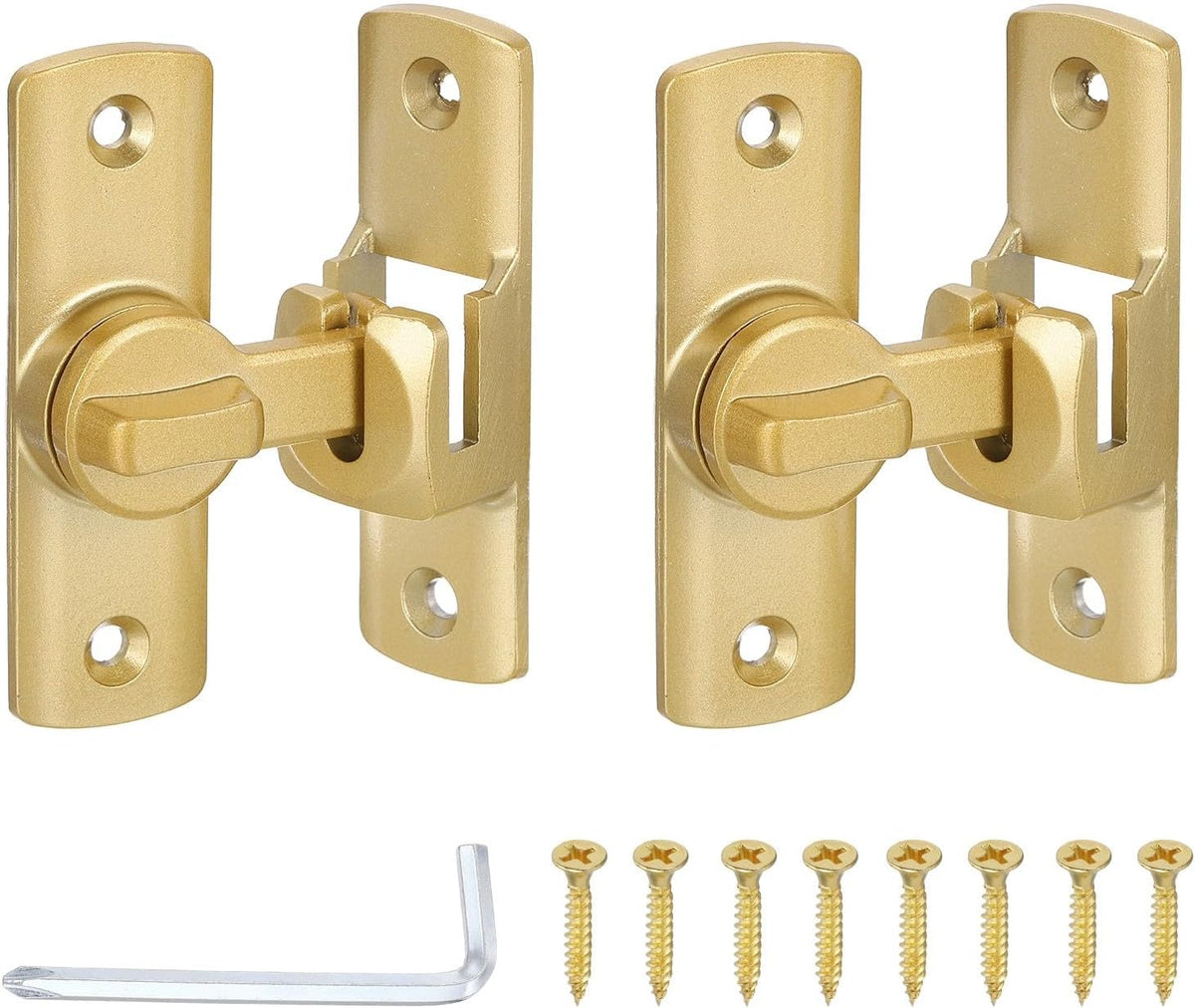 ya 26 10.21 baidi 2 Pcs Barn Door Lock, 90/280 De Security Flip Sliding Door Latch, Gold