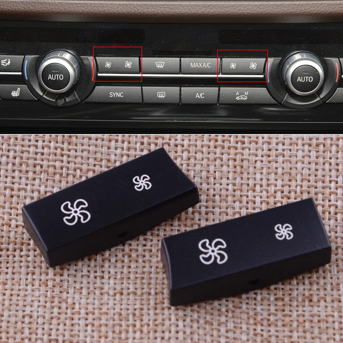 ya 6 8.24 baidi 2pcs Car Climate Control Fan Speed Switch Button Cover for BMW 5 Series F10 F11