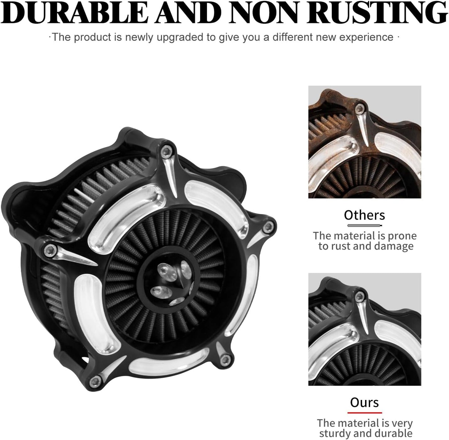 ya 8 8.24 baidi Spike Air Cleaner Filter Gray Intake for Harley Touring Street Road Glide 17-25