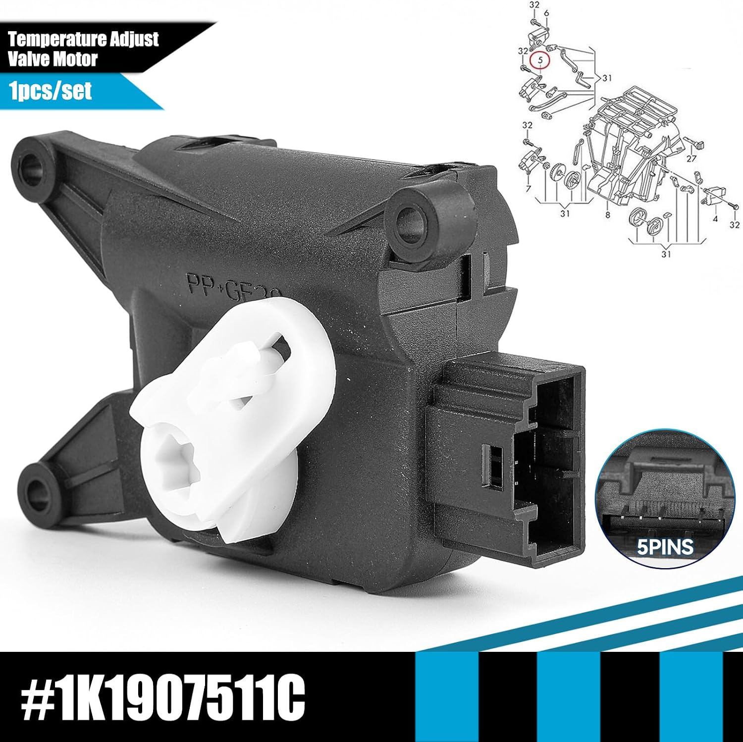 ya 4 8.10 BLOWER ACTUATOR MIXING FLAP AIR CONDITIONING UNIT for Audi A3 for VW for Golf 5/6 TOURAN for Passat