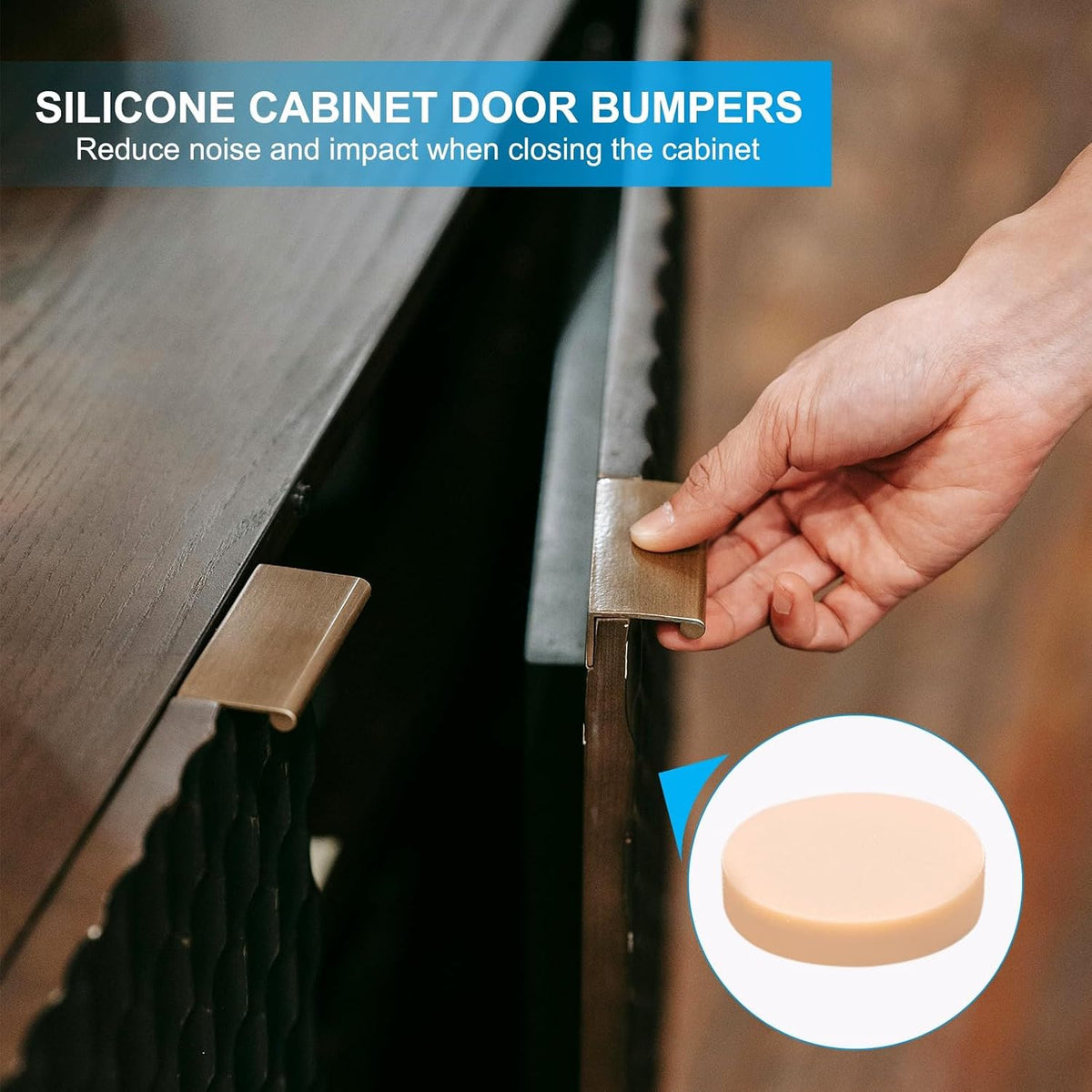 ya 26 10.21 baidi 0.39 Diameter Cabinet Door Bumpers, 50 Pcs Door Stoppers, Brown