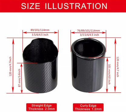 ya 6 8.24 baidi New Carbon Fiber Car Pipe Cover Tip Muffler End Pipe UniversallB