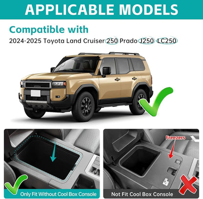 ya 5 8.10 for Land Cruiser Prado 250 2024-2025 Center Console Storage Box Organizer Tray