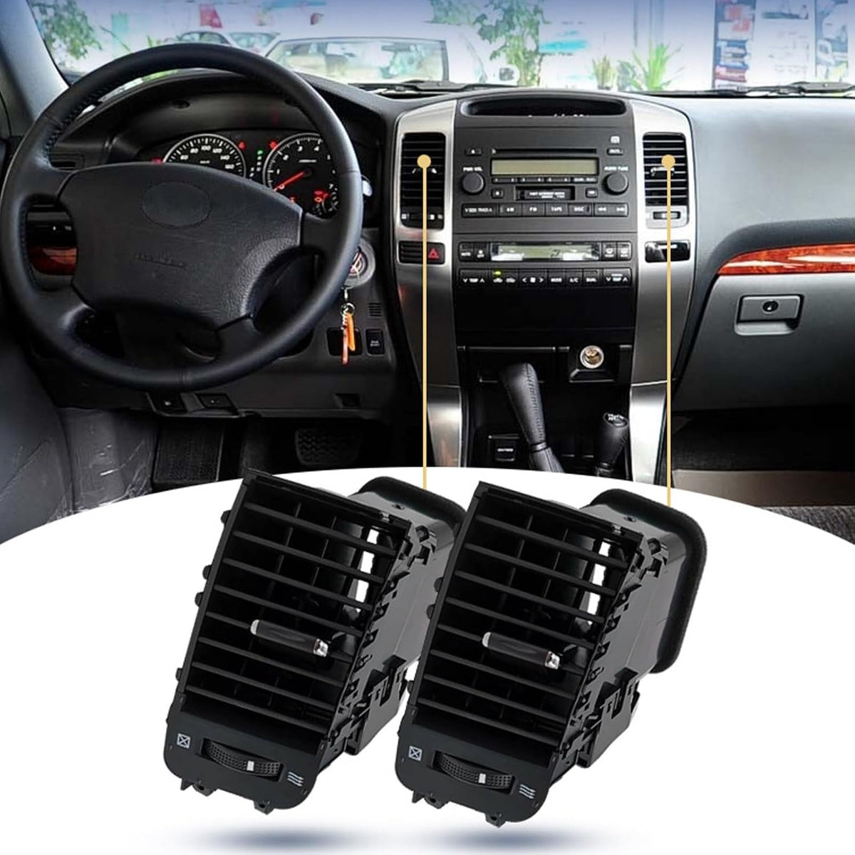 ya 10 9.16 baidi A Pair of Left and Right Dashboard air Vents for 03-09 for Toyota for Land Cruiser Prado 120 FJ120
