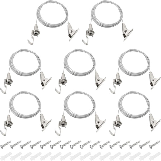 ya 26 10.21 baidi 8 Pcs 2m x 1.5mm Heavy Duty PVC Coated Picture Hanging Wire with 180 Rotary Hook-2