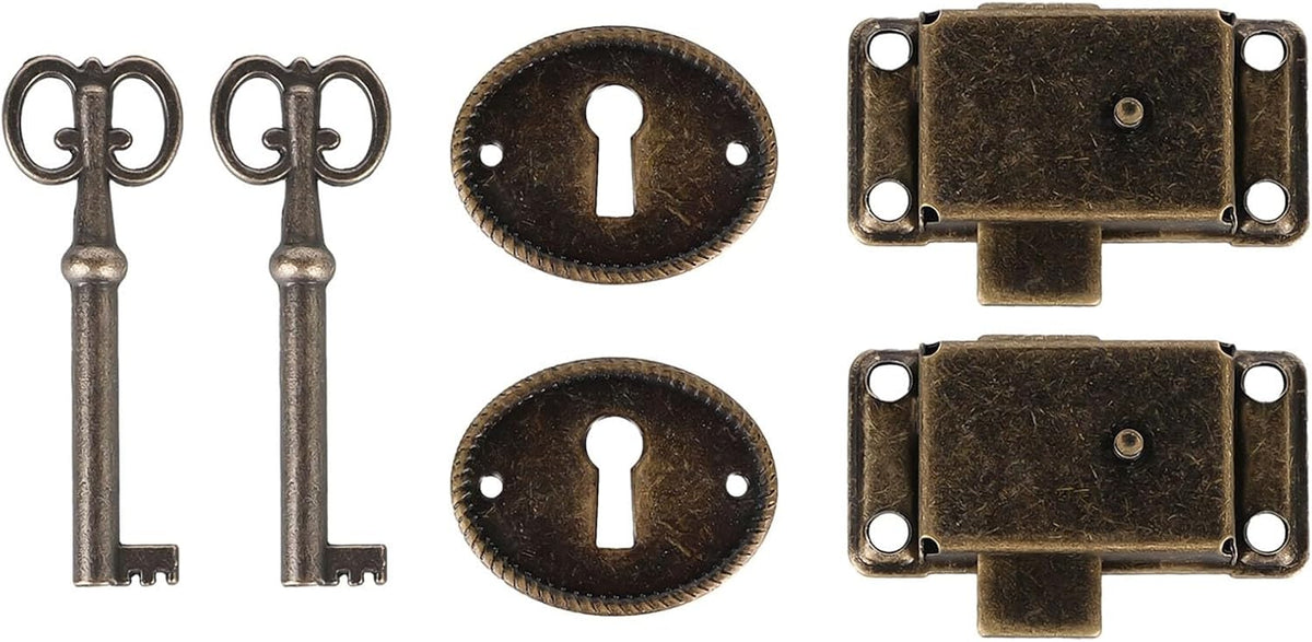 ya 26 10.21 baidi with Keys Cabinet Door Lock 2 Sets Antique Cupboard Furniture Hardware