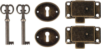 ya 26 10.21 baidi with Keys Cabinet Door Lock 2 Sets Antique Cupboard Furniture Hardware