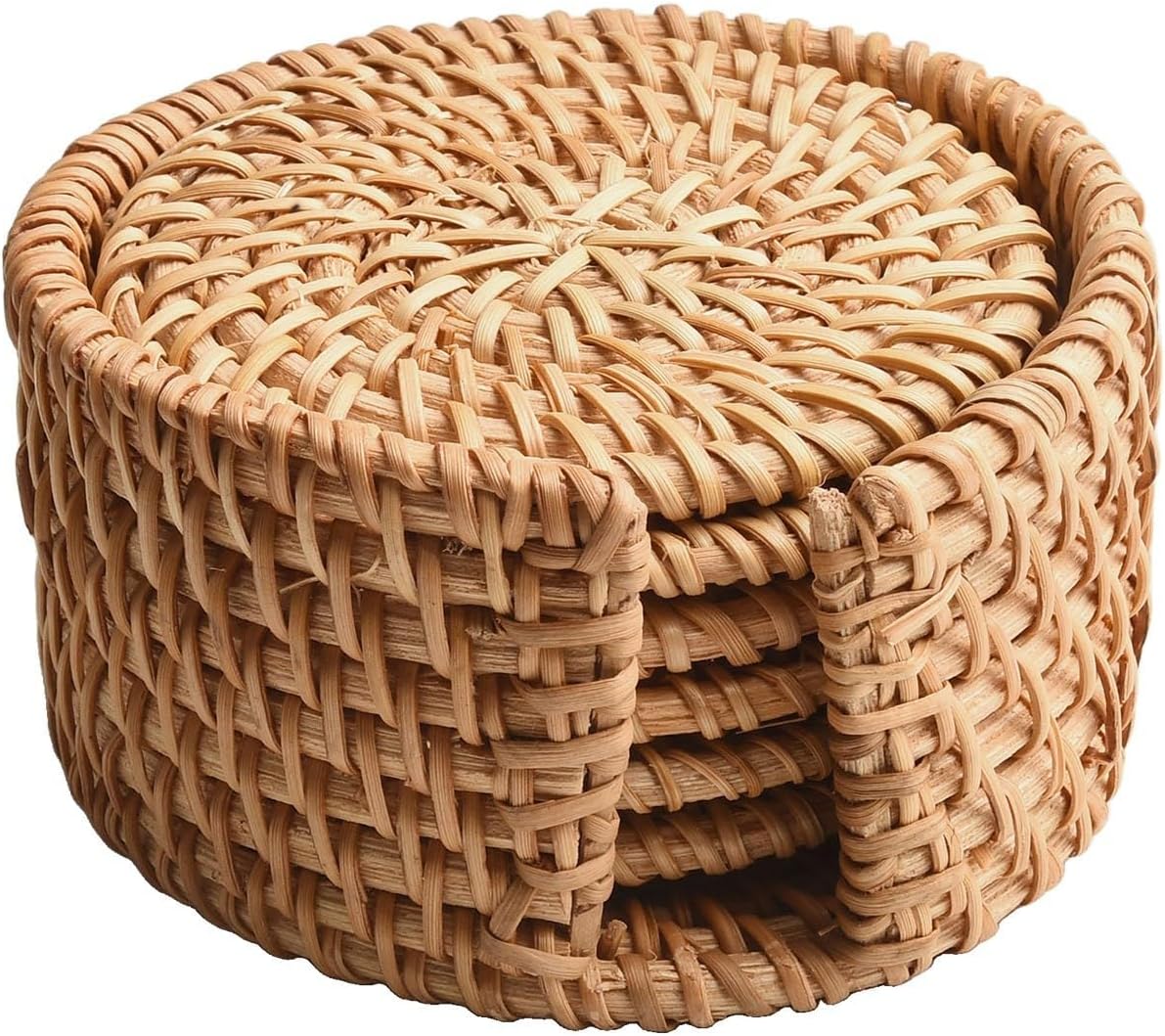 ya 14 9.20 baidi Round Natural Wicker Coasters Handwoven Straw Trivets for Hot and Cold Drinks-1