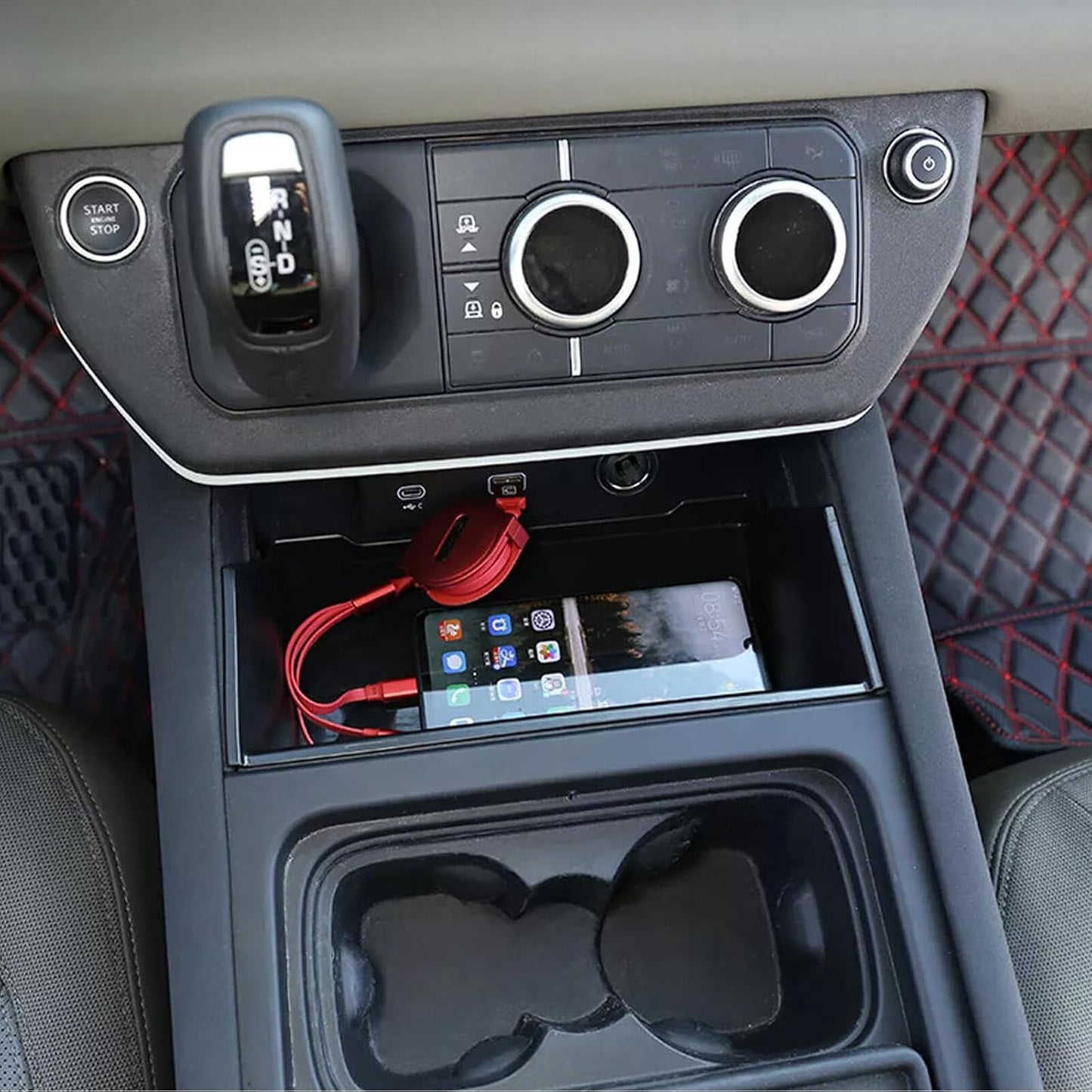 ya 5 8.10 Car Armrest Central Control Storage Box for Land Rover Defender 90 110 2020-2024