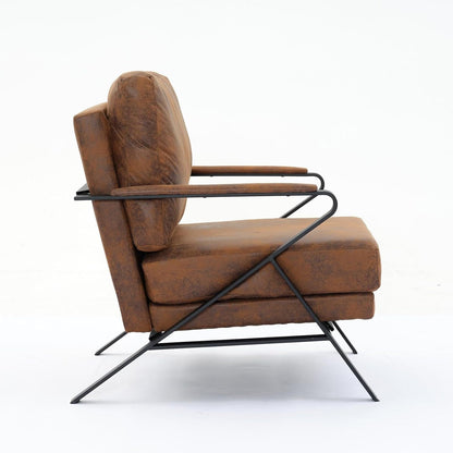 ya 28 10.13 baidi Modern Brown Upholstered w/Iron Frame Thicker Cushion