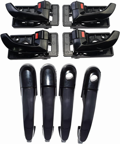 ya 4 8.8.2 Interior Exterior Door Handle Front and Rear L & R for 05-09 for Hyundai for Tucson 8-Piece Set 