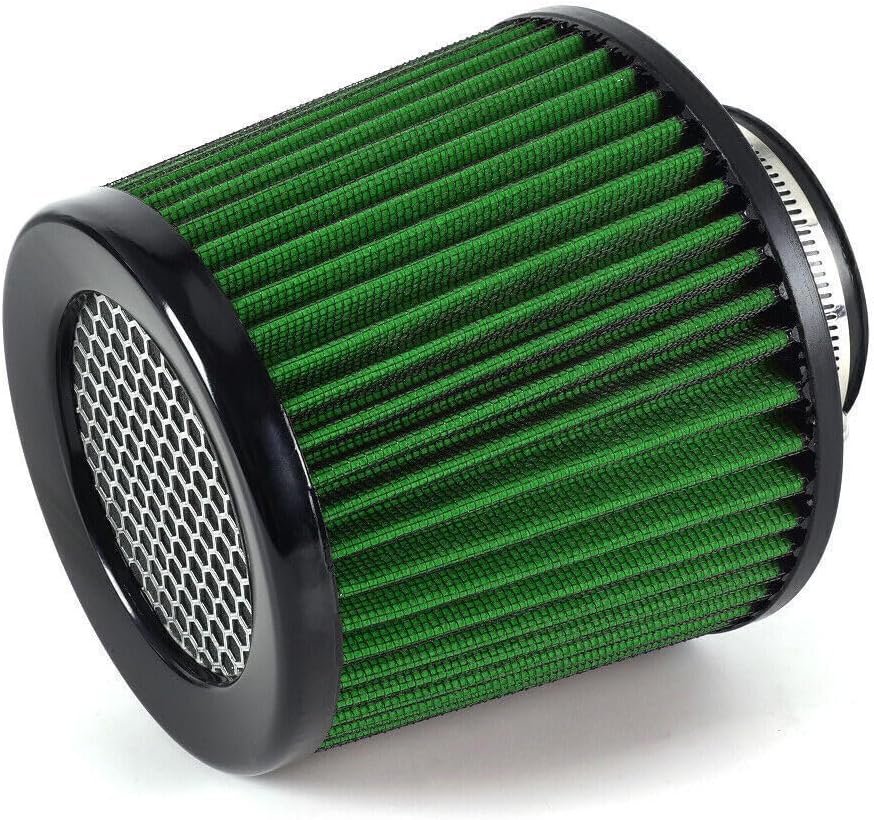 ya 13 9.15 baidi 3 76mm High Flow Inlet Cold Air Intake Cone Replacement Dry Air Filter Green