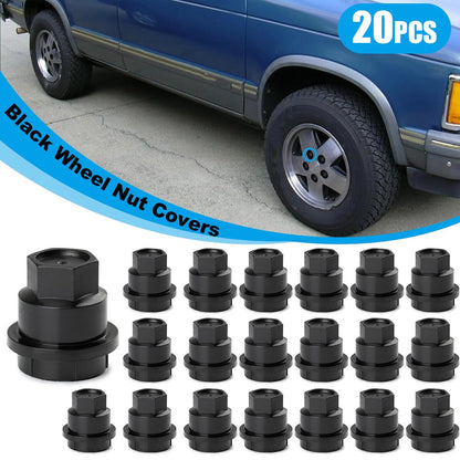 ya 5 8.10 20X Lug Nut Covers Black for Chevrolet S10 Pickup Blazer for GMC Jimmy Sonoma