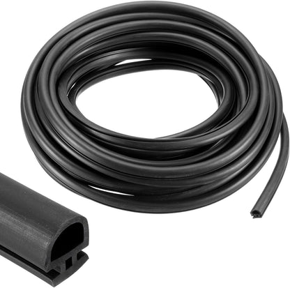 ya 26 10.21 baidi Weather Stripping Door Seal, 5/16 Wide Bulb Bubble TPE for 0.3 Slot 10m, Black