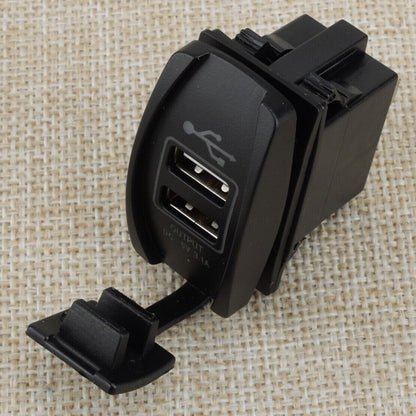 ya 6 8.24 baidi Universal Dual USB Power Charger Red LED Light Socket Rocker Switch Panel Acc