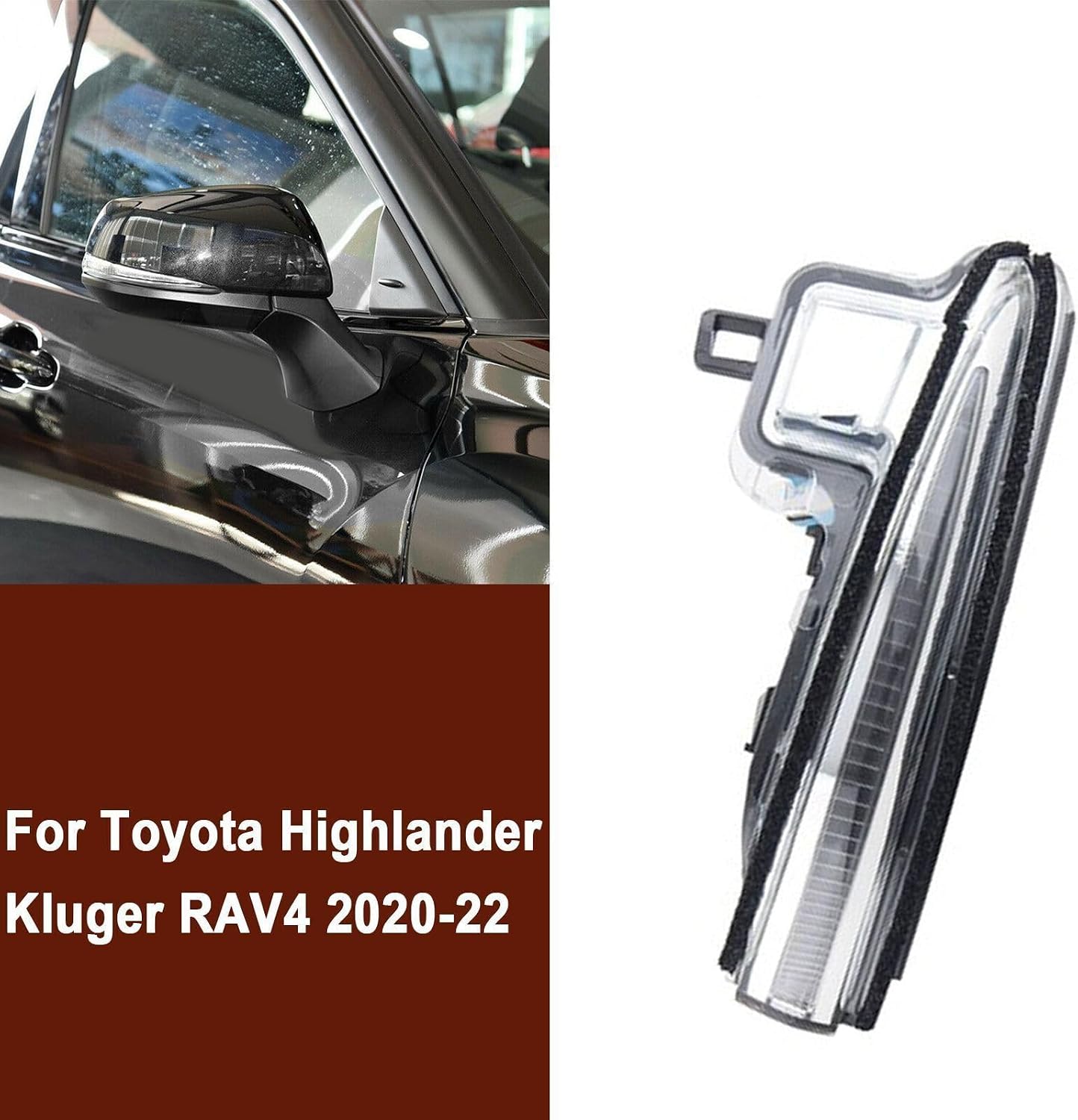 ya 4 8.24 baidi LED Passenger Side Mirror Turn Signal Light for Toyota Highlander RAV4 2020-2023