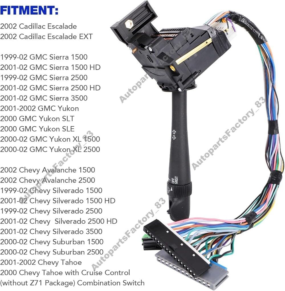 ya 4 8.8 Turn Signal Switch for 1999-2002 for Chevy for GMC Trucks/SUVs with Part Number 26100839