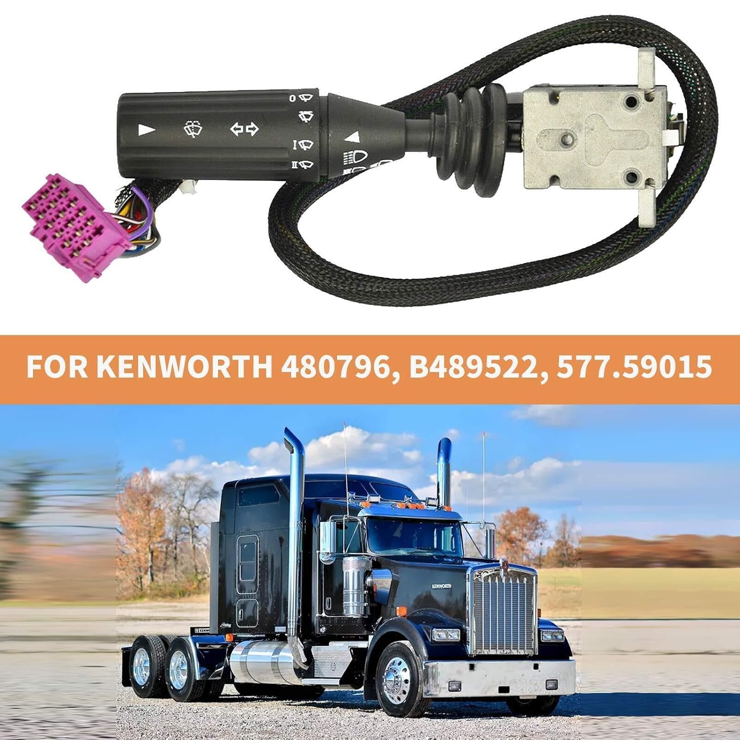 ya 6 8.24 baidi fit for Kenworth 480796, B489522, 577.59015 Turn Signal Switch Accessory at