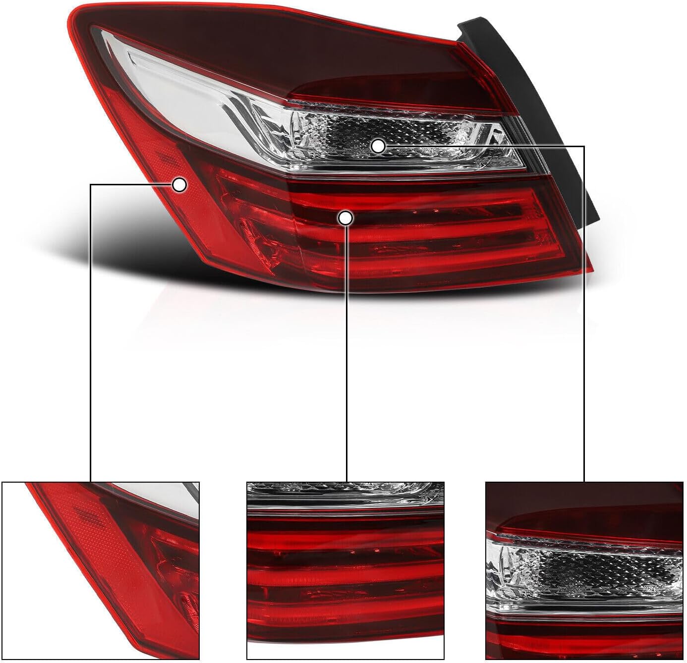 ya 2 8.15 2016 for Honda Accord sedan taillights 4 door drive left side with bulb