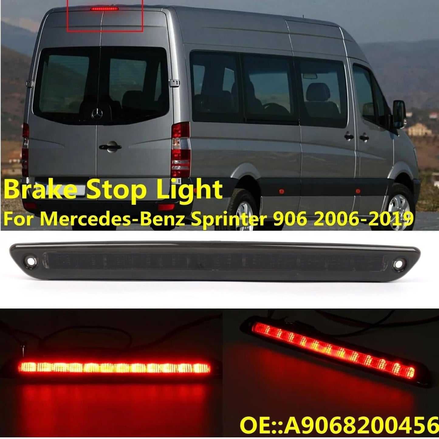 ya 4 8.10 For Mercedes Sprinter 906 Black Third 3rd Brake light brake light A9068200456