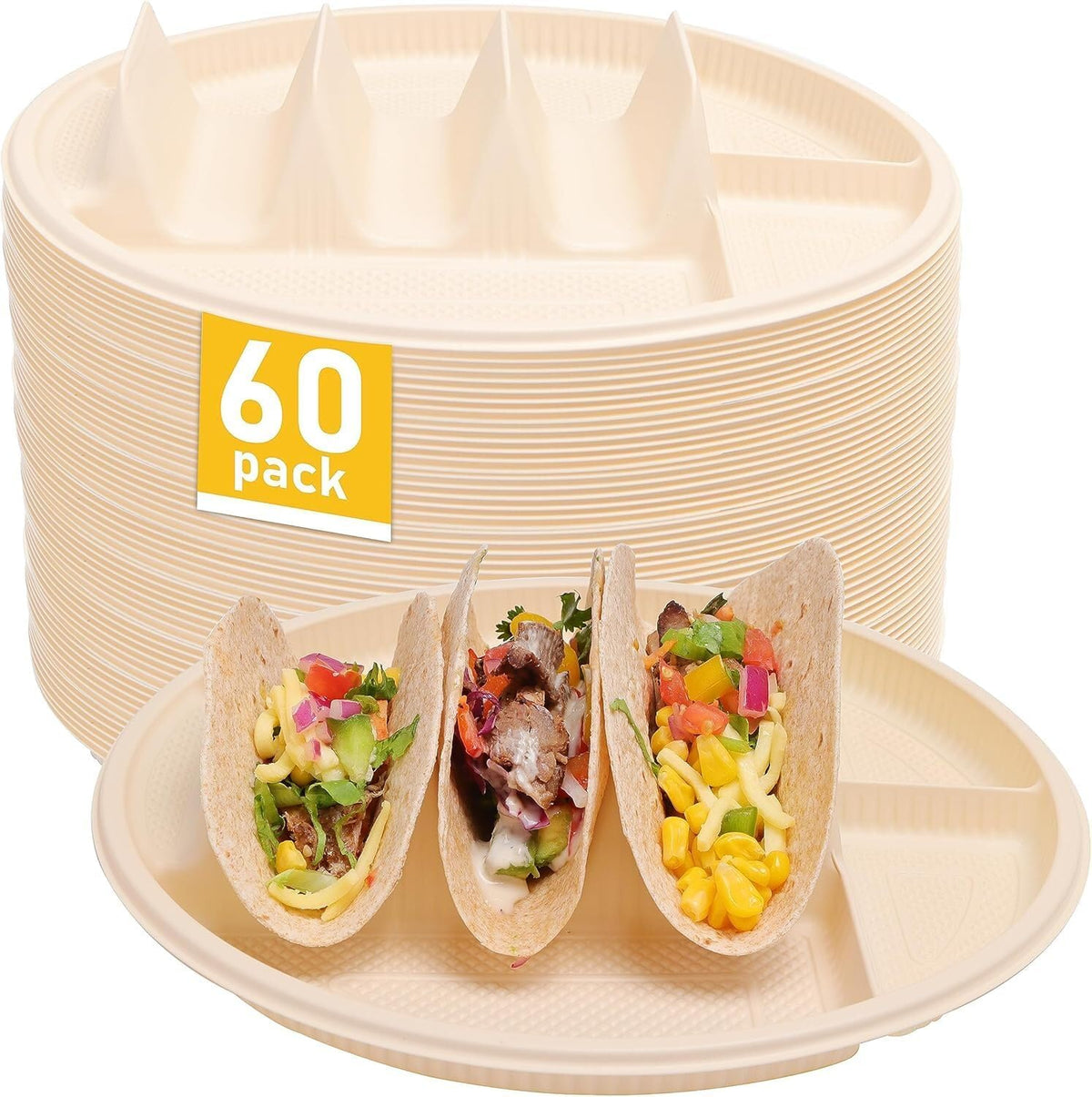 ya 14 9.20 baidi 60 Lar Disposable Burrito Trays for Parties, Tortilla Trays-1