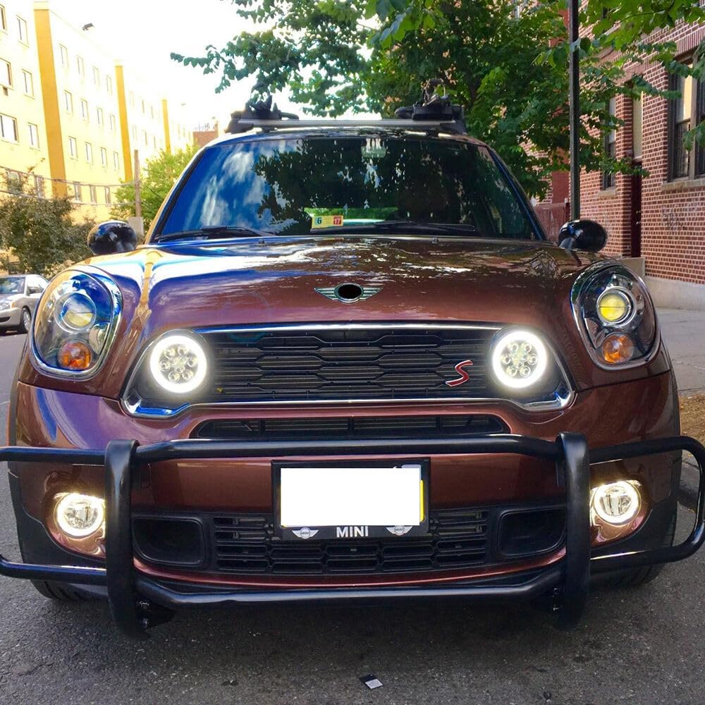 ya 4 8.10 2 x Halo LED Driving Daytime Running Lights for Mini Cooper R55 R56 R58 R59