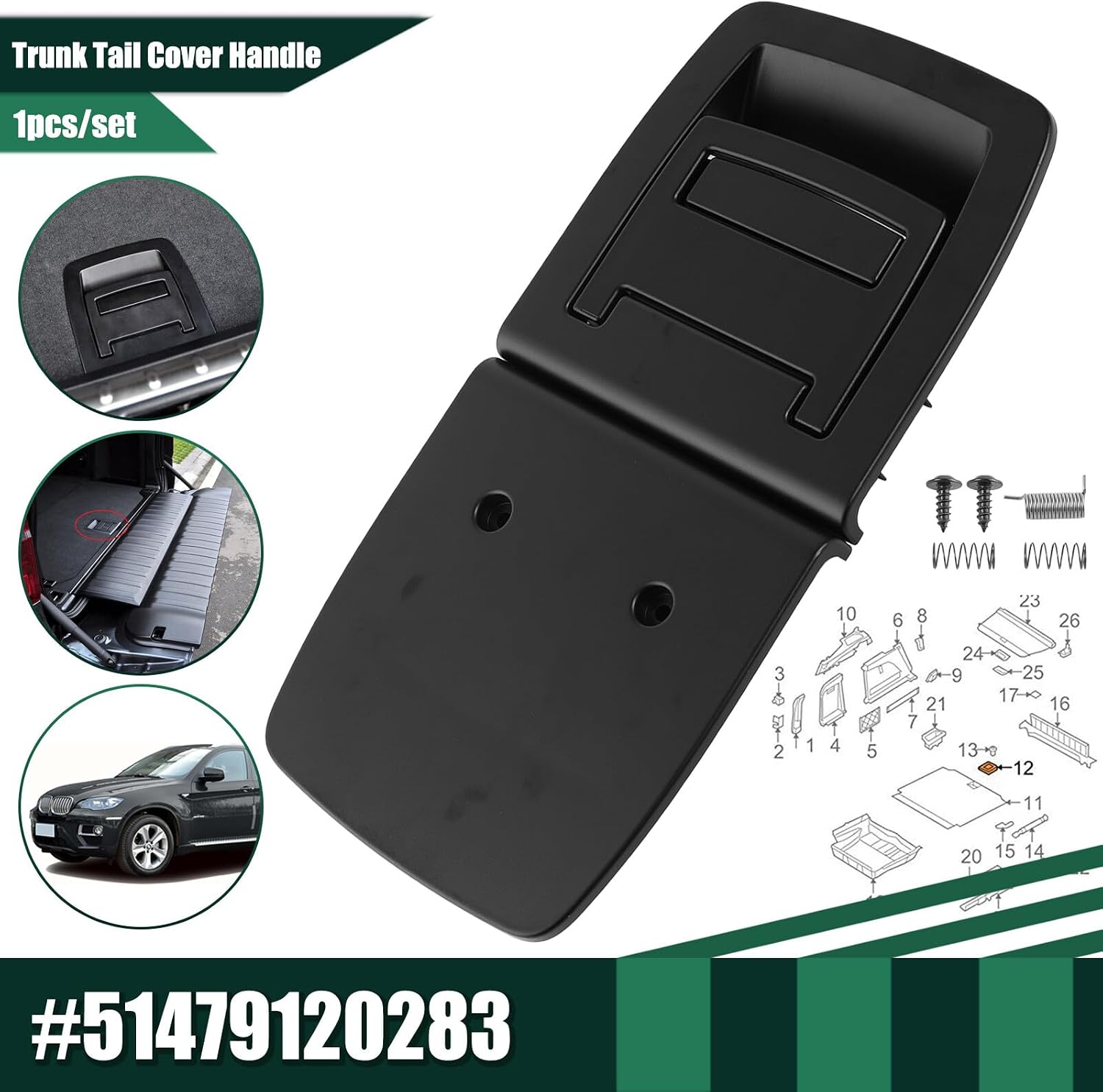 ya 7 8.24 baidi Interior Rear Trunk Mat Handle for- for BMW X5 E70 X6 E71 51479120283 Trunk Floor Car