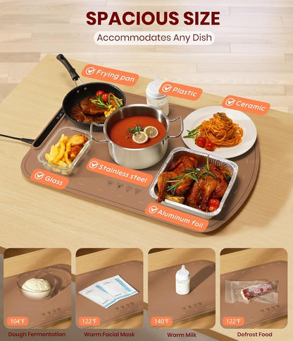 ya 14 9.20 baidi FoodWarming Pad,Silicone Heating Padwith7Temperature Levels andAuto-Off Function-1