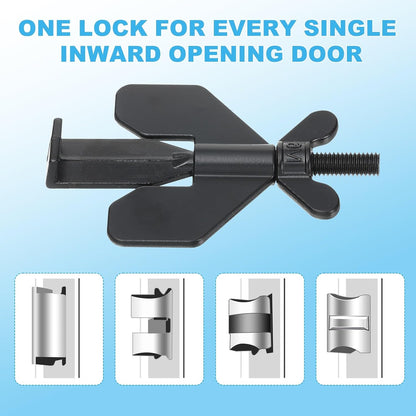 ya 26 10.21 baidi 1 Pack Portable Security Door Lock with Stora Bag 3.15x1.97inch, Black