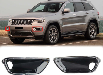 ya 4 8.24 baidi For 2016-2020 for Jeep Grand Cherokee Left+Right Front Fog Light Lamp Bezel Cover AT