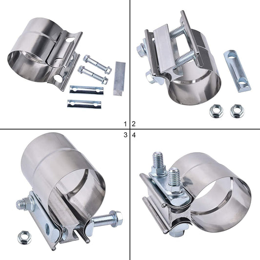 ya 15 10.19 zhengce 2.5 inch exhaust clamp connector with sleeve connector stainless steel pair