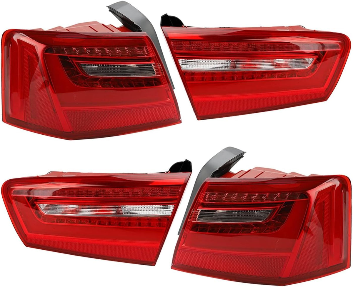 ya 10 9.16 zhengce Car 4pcs Inner Outer LED Taillight Brake Light for AUDI A6 2012-2015 /