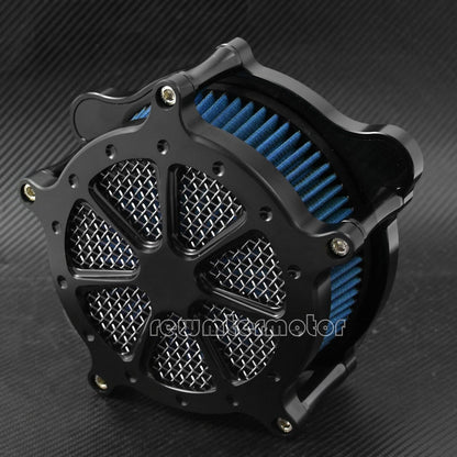 ya 8 8.24 baidi Dots Matte Black Air Filter Blue Cleaner Fit for Harley Softail 00-15 Touring 07