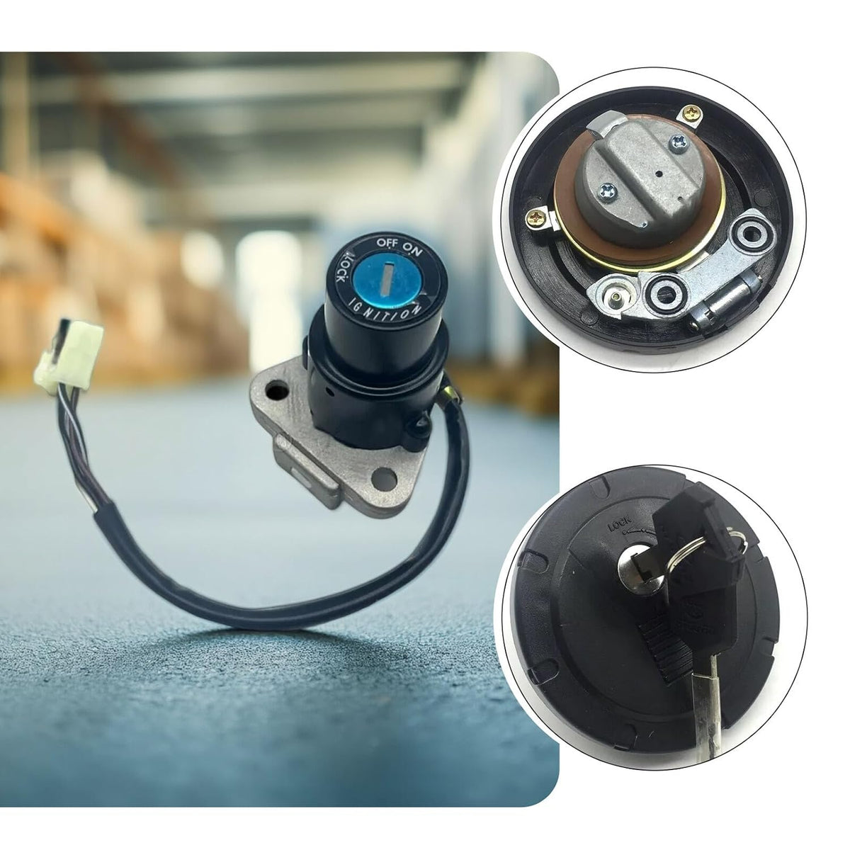 ya 13 9.15 baidi Ignition Switch Fuel Gas Cap Lock Key Set Fit for for Kawasaki KLR650 2008-2018 Neko