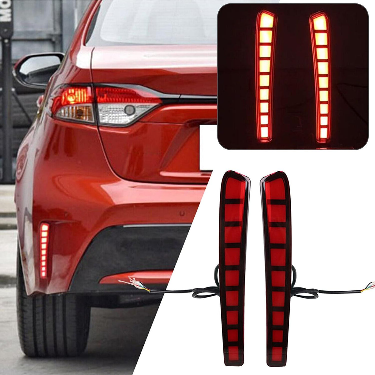 ya 13 9.15 baidi Rear Bumper Reflector Fog Light Fit for Toyota Corolla 2020-23 Turn Signal